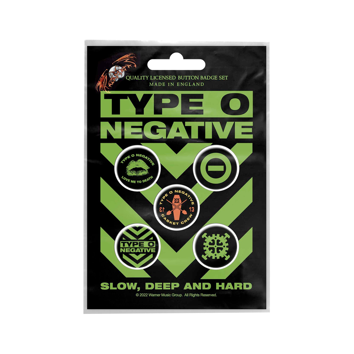 Type O Negative "Slow, Deep & Hard" Button Pack