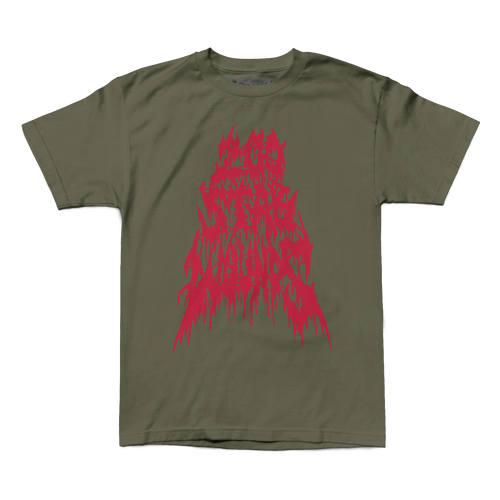 200 Stab Wounds "Stacked" Military Green Shirt
