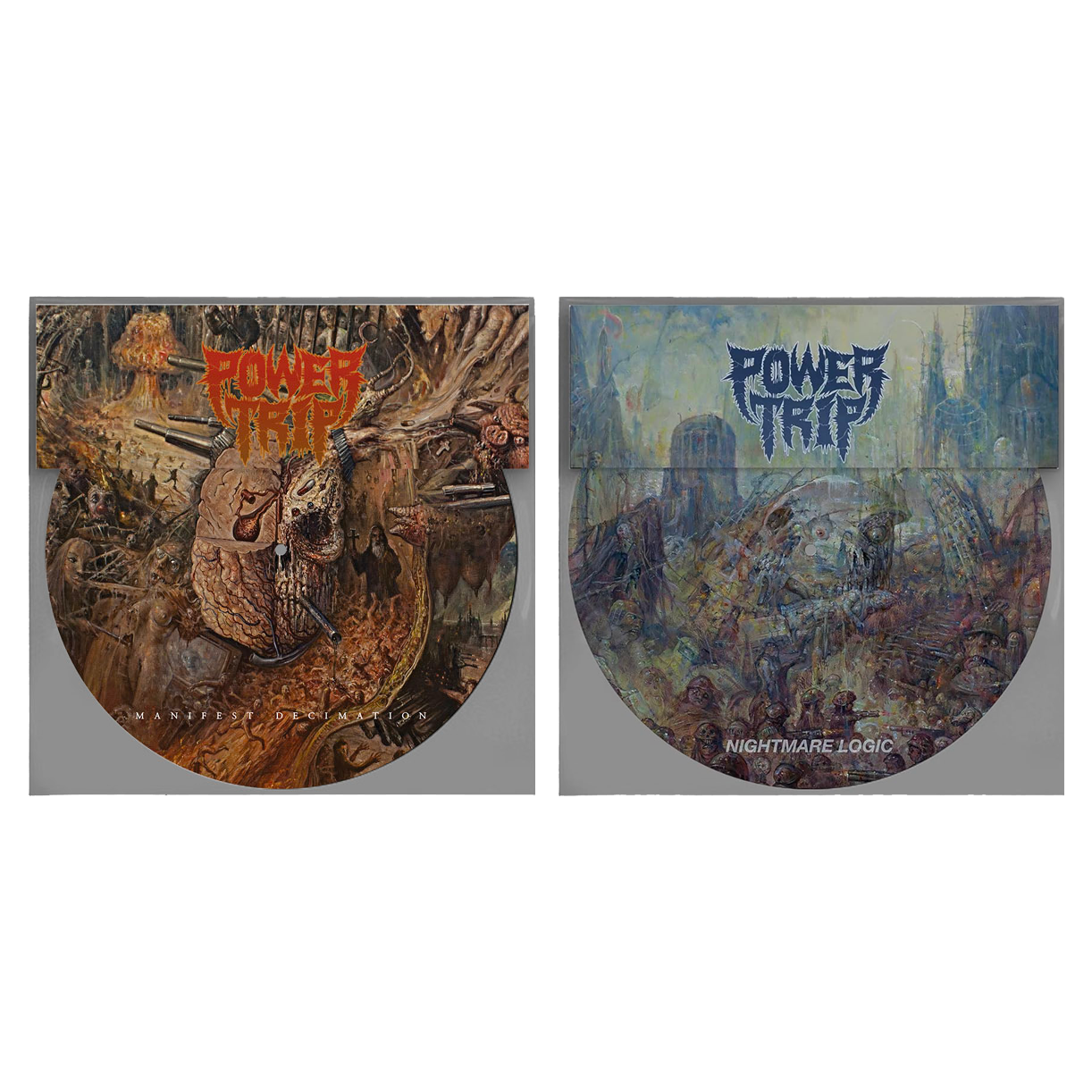 Power Trip "Manifest Decimation/Nightmare Logic" 12" Picture Disc Set Vinyl