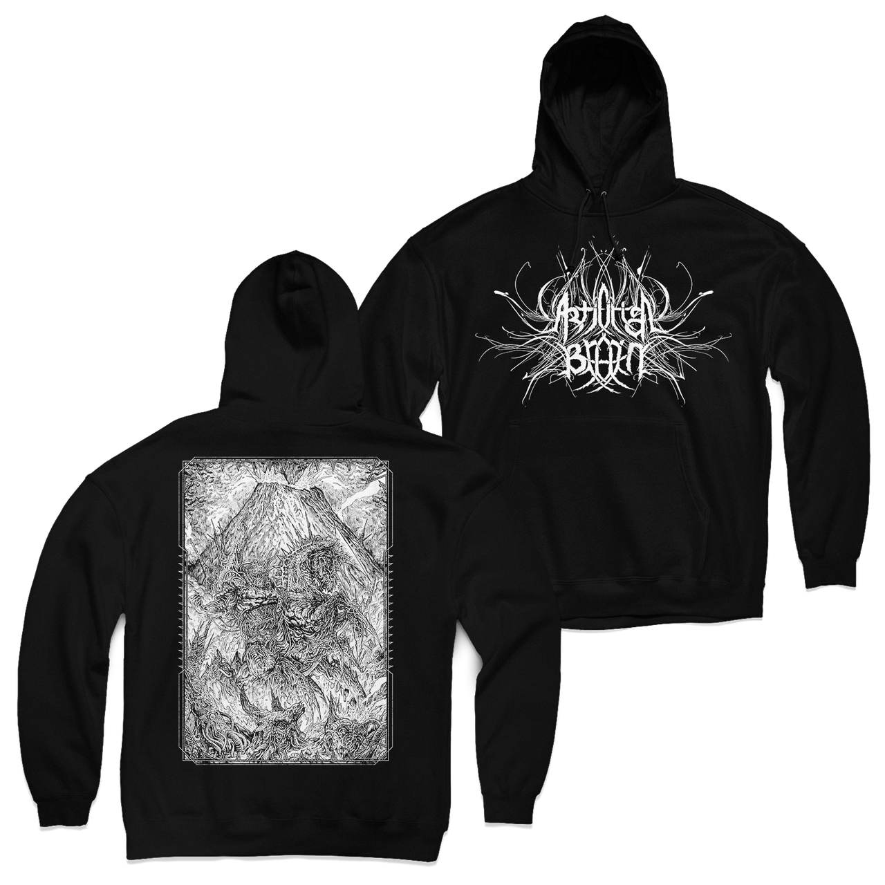 Buy – Artificial Brain "Mountain" Hoodie – Metal Band & Music Merch – Massacre Merch