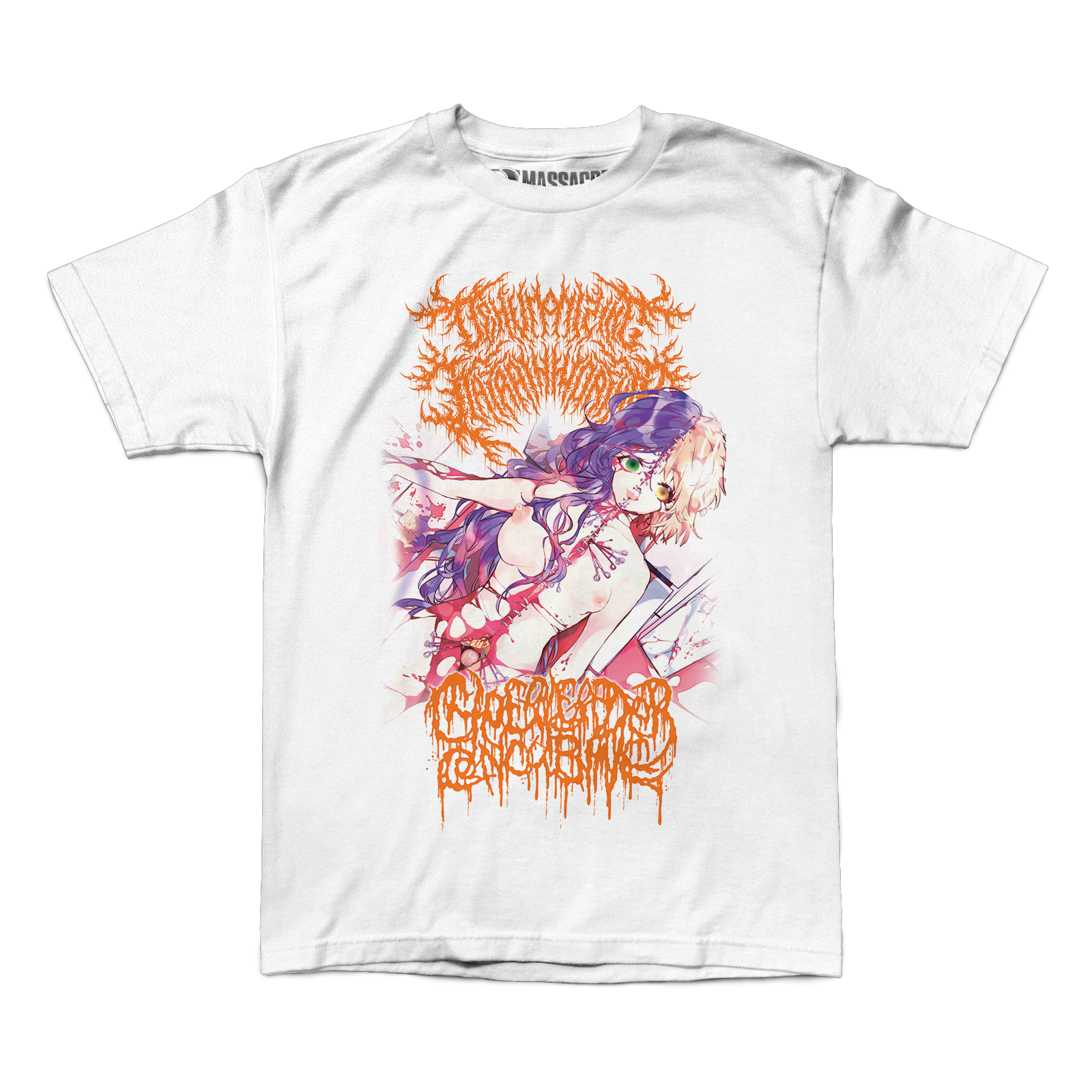 Buy – Dehumanizing Itatrain Worship / Cheerleader Concubine "The Divine Union of Serrated Flesh" Shirt – Metal Band & Music Merch – Massacre Merch