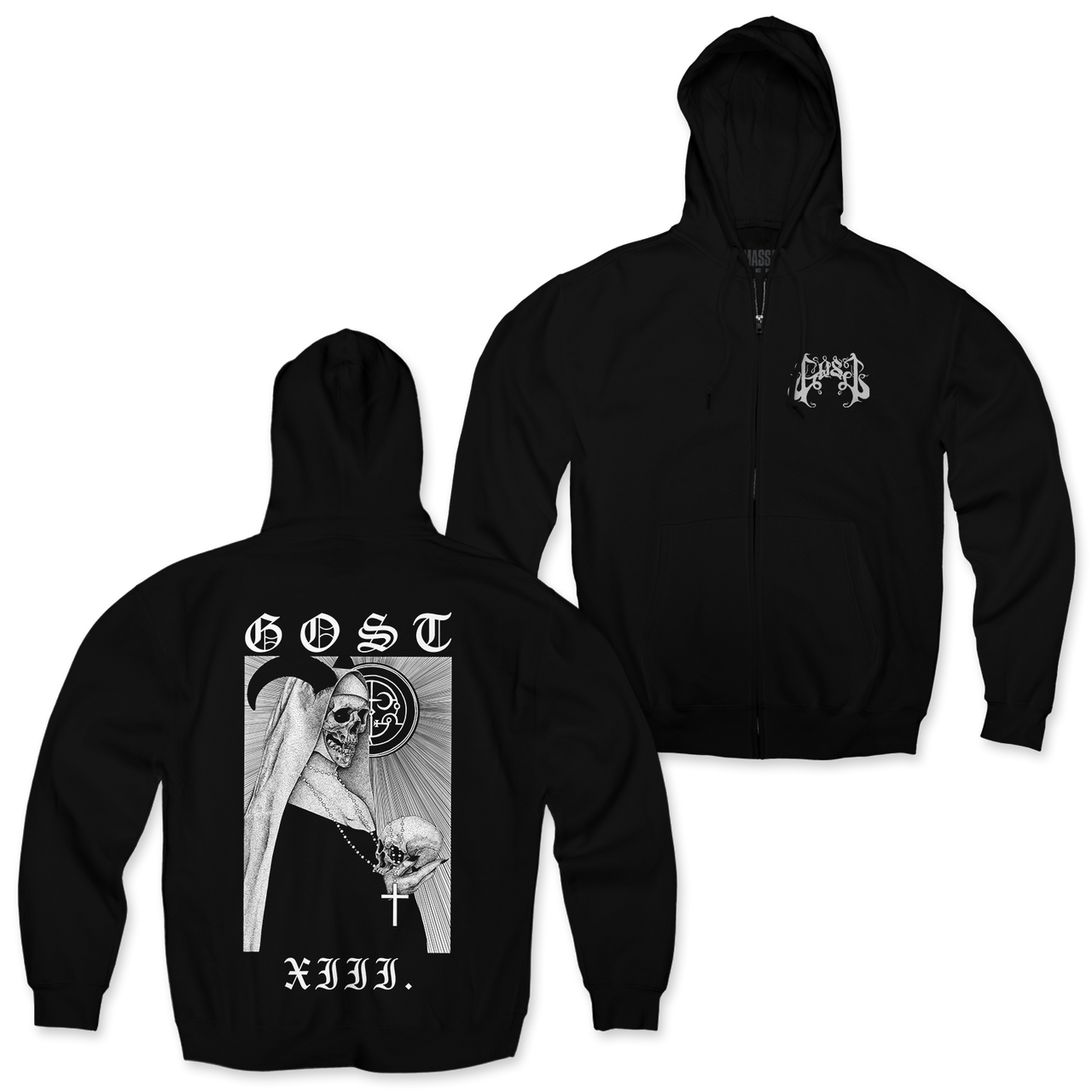 Buy – Gost "Nun" Zip-Up Hoodie – Metal Band & Music Merch – Massacre Merch