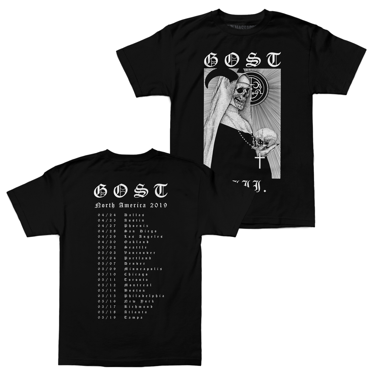 Buy – Gost "Tour" Shirt – Metal Band & Music Merch – Massacre Merch