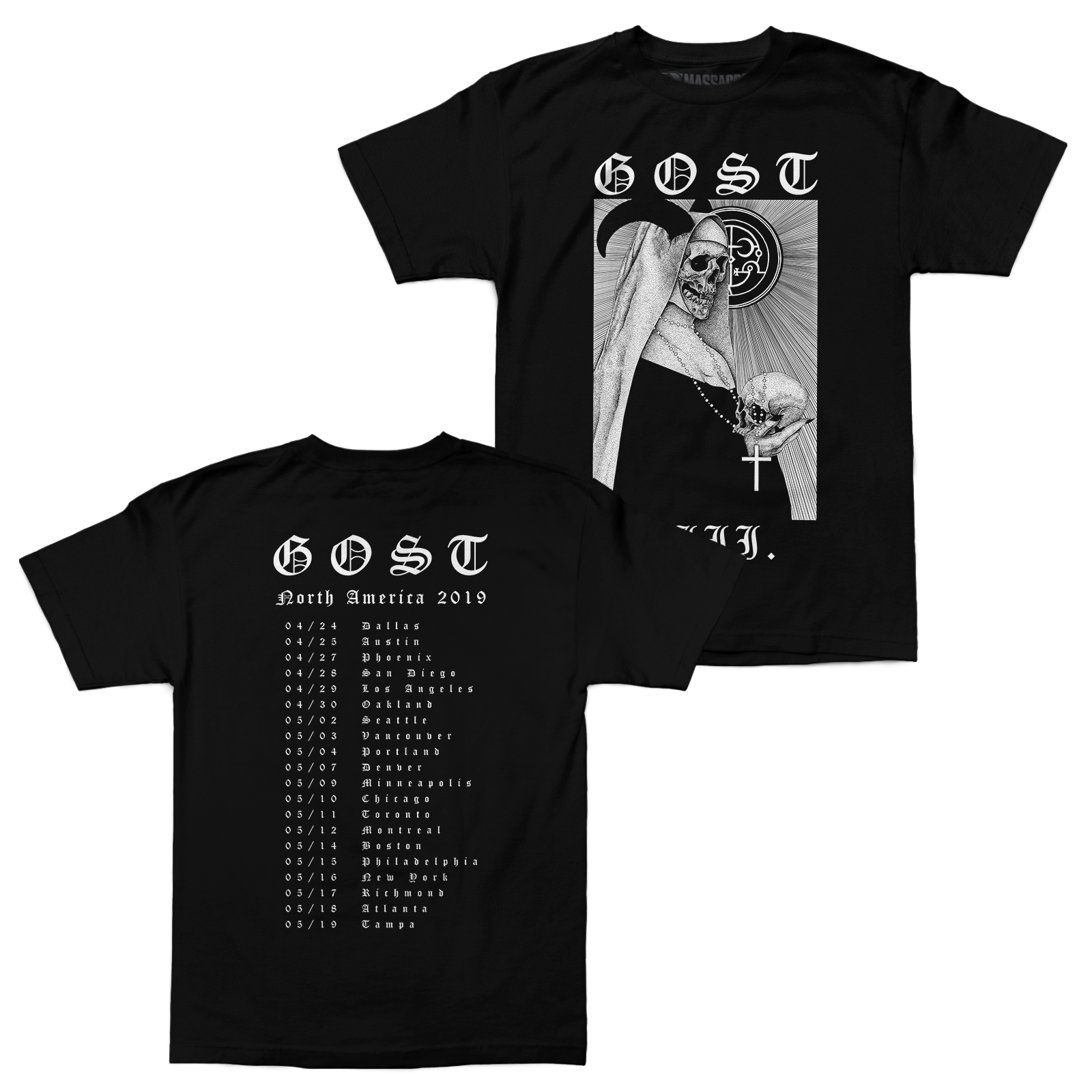 Buy – Gost "Tour" Shirt – Metal Band & Music Merch – Massacre Merch