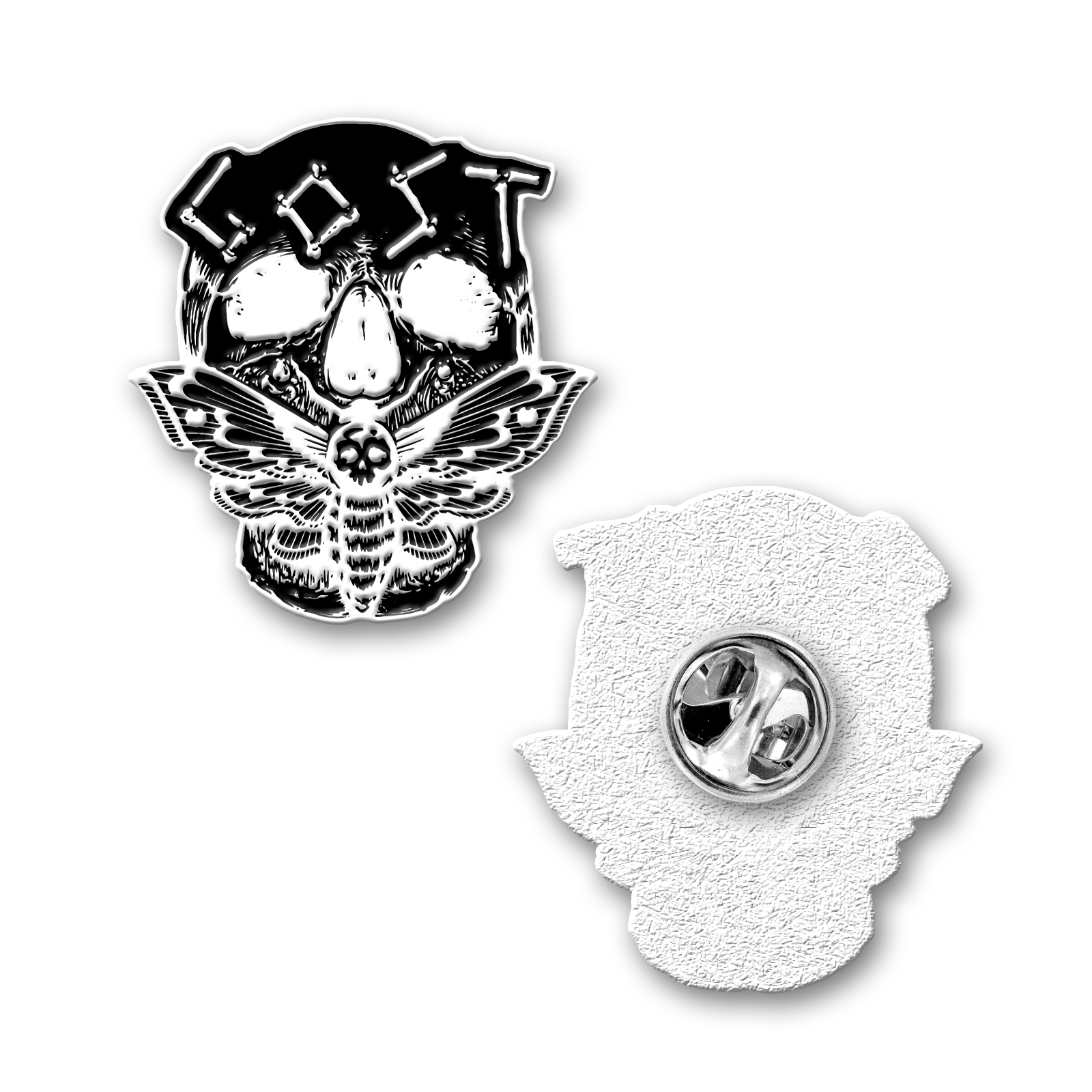 Buy – Gost "Skull Moth" Pin – Metal Band & Music Merch – Massacre Merch