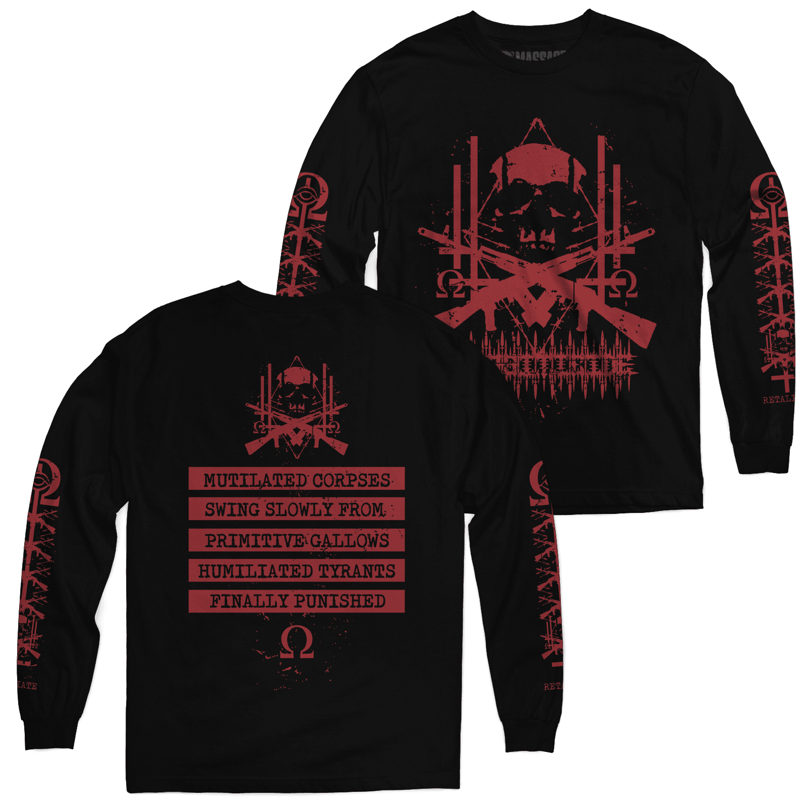 Buy – Parasiticide "Crossed Guns" Long Sleeve – Metal Band & Music Merch – Massacre Merch