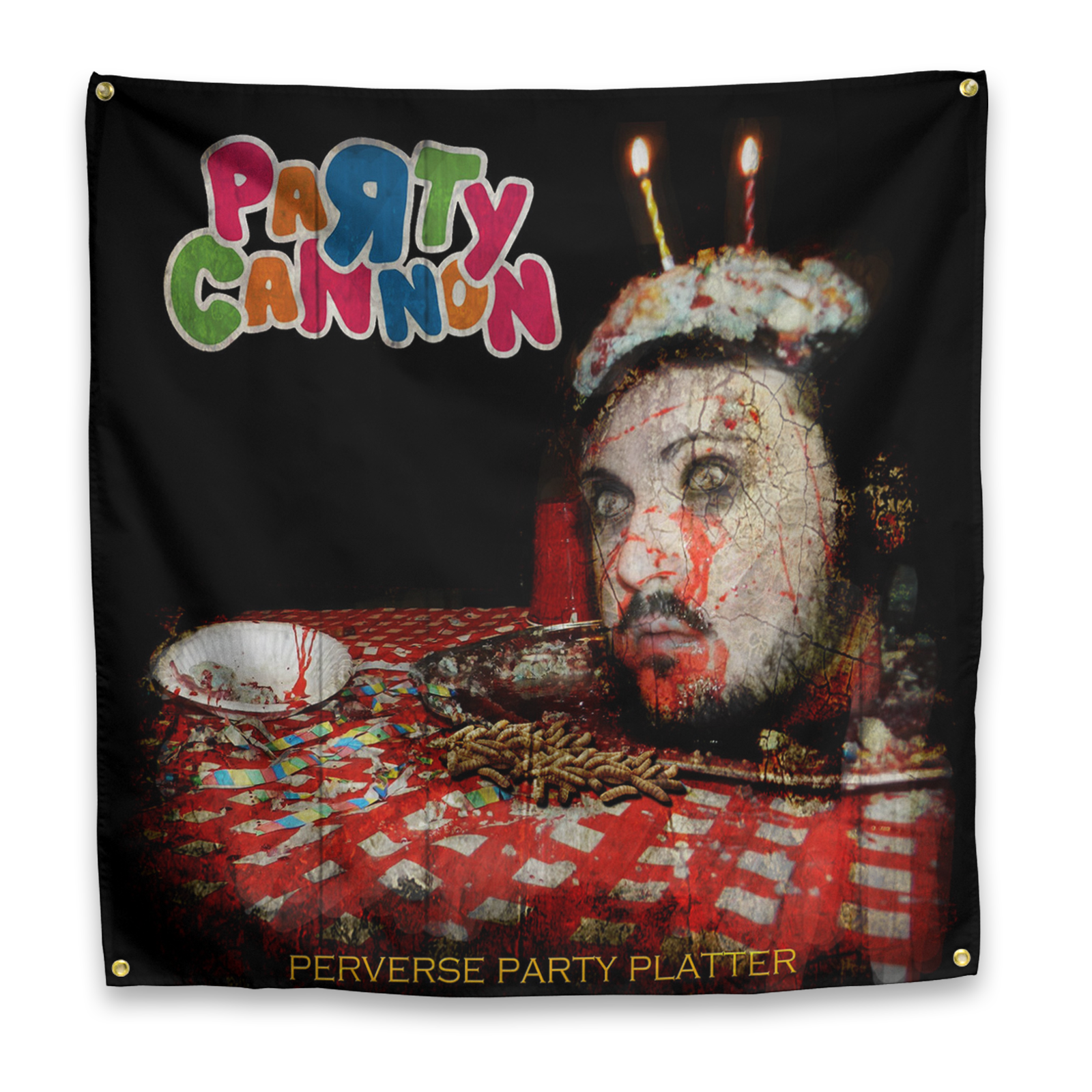 Buy – Party Cannon "Perverse Party Platters" Flag – Metal Band & Music Merch – Massacre Merch