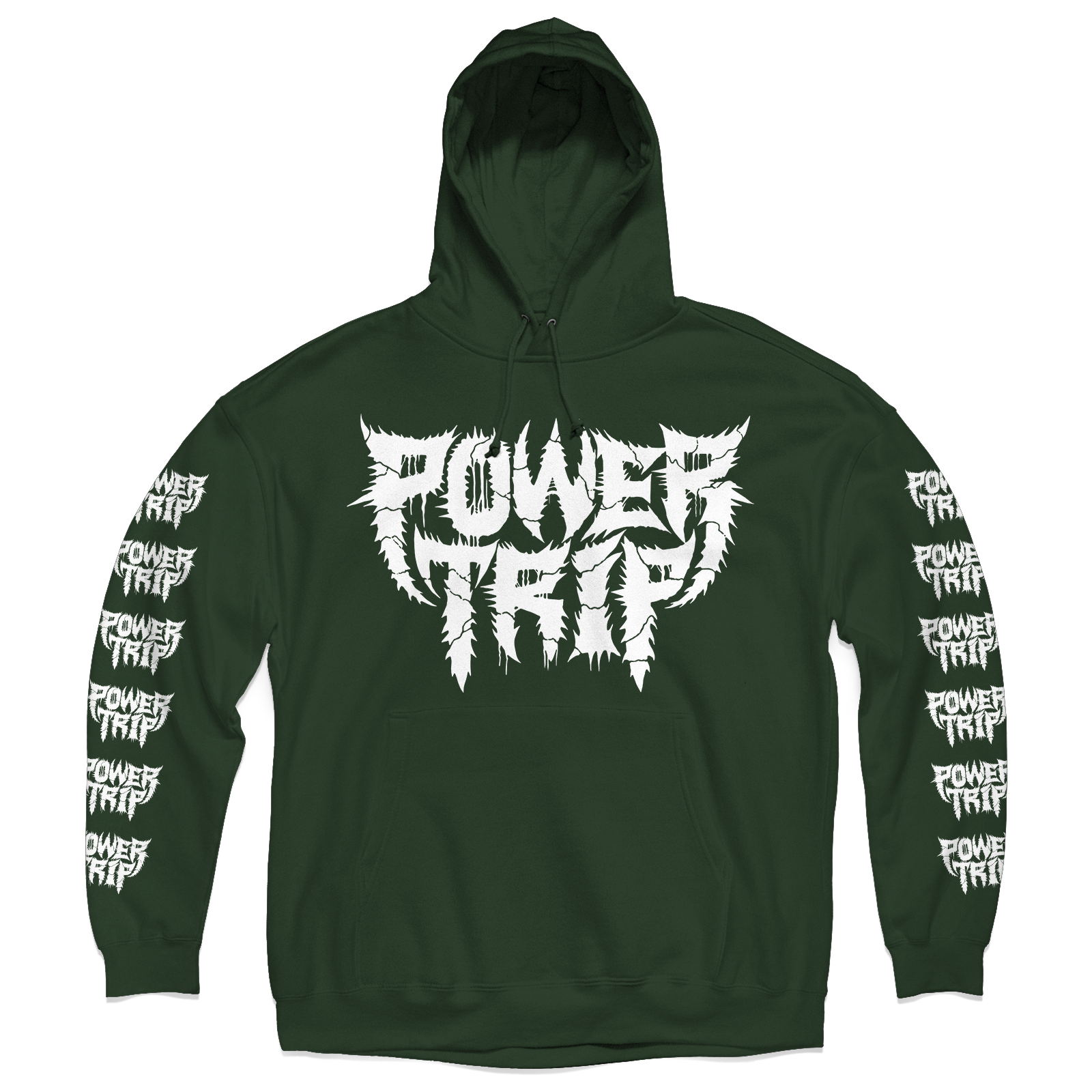 Buy – Power Trip "Spikey Logo Sleeves" Green Hoodie – Metal Band & Music Merch – Massacre Merch