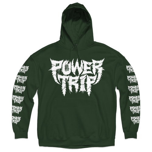 Buy – Power Trip "Spikey Logo Sleeves" Green Hoodie – Metal Band & Music Merch – Massacre Merch