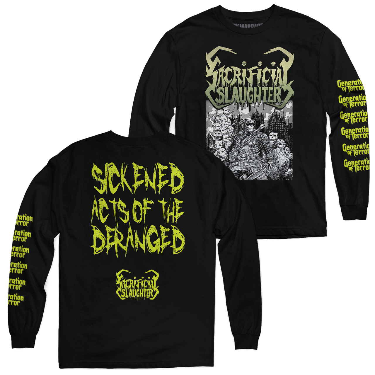 Buy – Sacrificial Slaughter "Sickened Acts" Long Sleeve – Metal Band & Music Merch – Massacre Merch