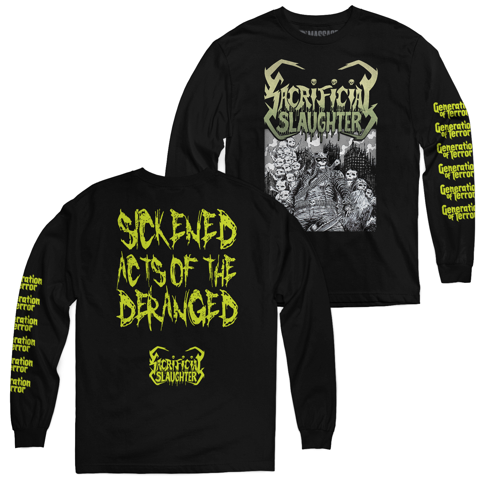 Buy – Sacrificial Slaughter "Sickened Acts" Long Sleeve – Metal Band & Music Merch – Massacre Merch