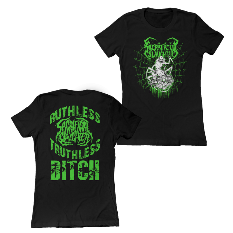 Buy – Sacrificial Slaughter "Spider Lady" Ladies Shirt – Metal Band & Music Merch – Massacre Merch