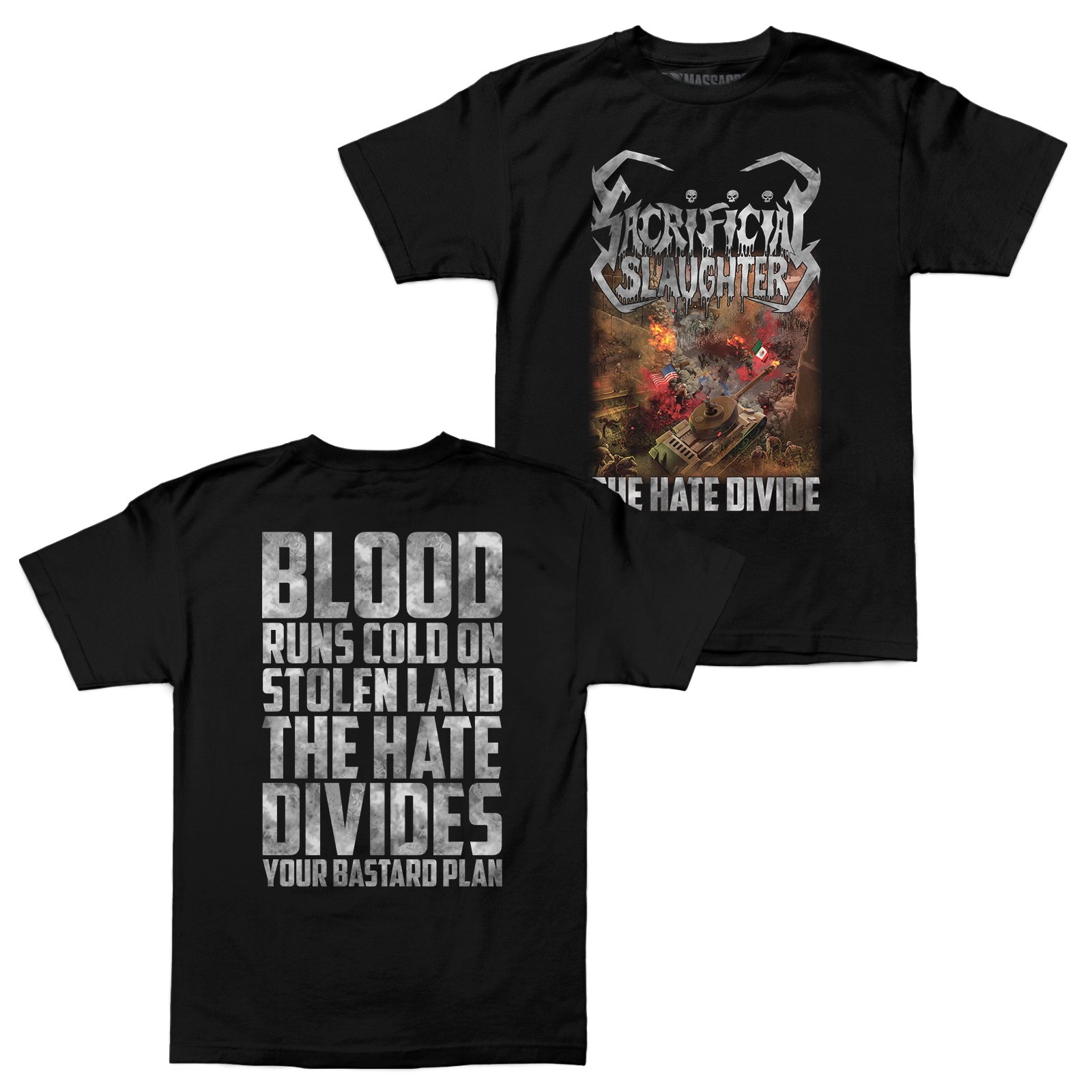 Buy – Sacrificial Slaughter "The Hate Divide" Shirt – Metal Band & Music Merch – Massacre Merch