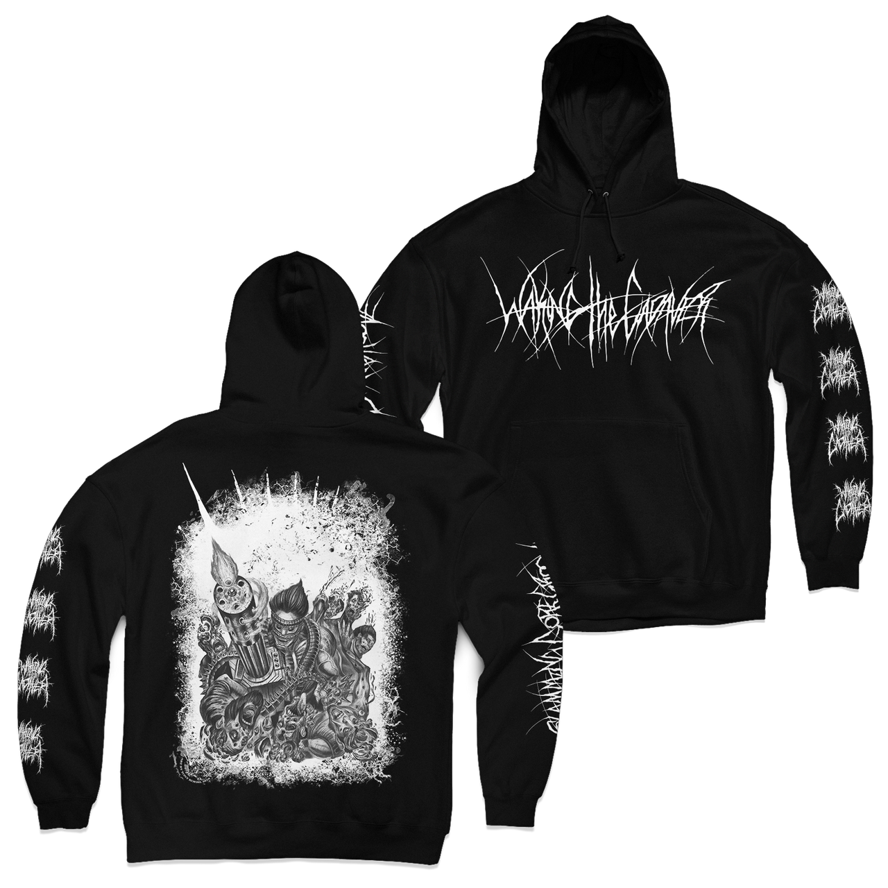 Buy – Waking The Cadaver "Necromangler" Hoodie – Metal Band & Music Merch – Massacre Merch